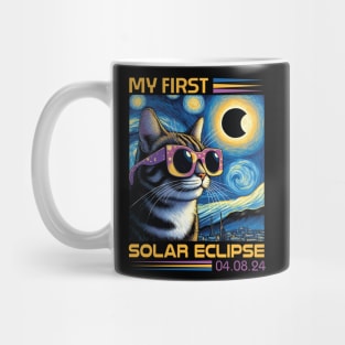 Solar Cat Eclipse, View Totality April 8 2024 Astronomy Cat Mug